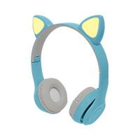 Esta es la imagen de audífono diadema bluetooth para niños catto azul