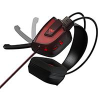 Esta es la imagen de audifonos gaming viper v360 de diadema con microfono plegable sonido envolvente 7.1 led roja conector usb