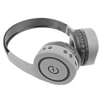 Esta es la imagen de audifonos on-ear inalambricos manos libres con bt fm sd 3.5mm easy line by perfect choice gris