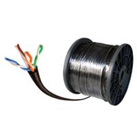 Esta es la imagen de bobina de cable exterior condumex cat6 utp con gel 100% cobre 4 pares calibre 23 awg 305 mts polietileno color negro