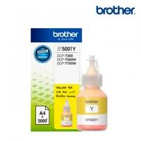 Esta es la imagen de botella de tinta brother amarillo bt5001y de alto rendimiento de hasta 5000 pginas compatible con tinta continua brother