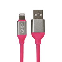Esta es la imagen de cable usb tipo lightning ghia 1m color rosa