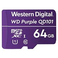 Esta es la imagen de memoria wd purple sc qd101 micro sdxc 64gb videovigilancia 24/7 clase 10 u1 lect 50mb/s esc 40mb/s  wdd064g1p0c