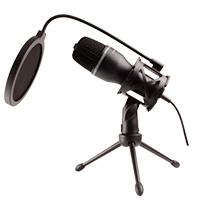 Esta es la imagen de micrófono 3.5mm con filtro y tripié perfect choice negro