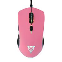 Esta es la imagen de mouse ocelot gaming alambrico/iluminacion tipo rgb/dpi 1000-1600-3000-6200/ color rosa magenta con negro