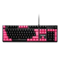 Esta es la imagen de teclado mecanico extendido ocelot/alambrico/iluminacion tipo rgb cubierta de abs/color negro con rosa/gamer