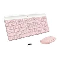 Esta es la imagen de teclado/mouse logitech mk470 ultra delgado rosa inalambrico usb pc/windows