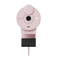 Esta es la imagen de webcam logitech brio 300 color rosa fhd 1080 a 30 fps auto enfoque