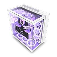 Esta es la imagen de gabinete nzxt h9 elite / vidrio templado / blanco / atx mid tower /con 3 ventiladores rgb /1 sin rgb / gamer