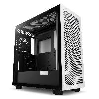 Esta es la imagen de gabinete nzxt h7 flow/negro-blanc/con ventana/midi-tower/micro-atx/gamer