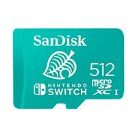 Esta es la imagen de memoria sandisk micro sdxc 512gb nintendo switch 100mb/s 4k u3 v30 sdsqxao-512g-gncz