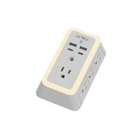 Esta es la imagen de cargador de pared acteck energon lumina cp515 / 11 en 1 / 7 x tomacorriente / 2 usb / 2 tipo c / resistente al fuego / supresor de picos 540 j / sensor touch / blanco /ac-936484