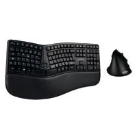 Esta es la imagen de kit acteck creator virtuos fitt mk770 / teclado y mouse vertical / inalambrico / receptor usb / recargable / 118 teclas / español / multimedia / optico / 2400 dpi ajustable / negro / ac-936248