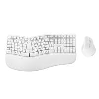 Esta es la imagen de kit acteck creator virtuos fitt mk770 / teclado y mouse vertical / inalambrico / usb / multimedia / 118 teclas / español / recargable / 2400 dpi ajustable/ optico / blanco / ac-936255