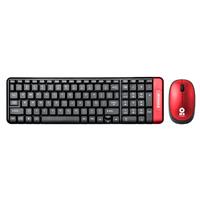 Esta es la imagen de kit de teclado y mouse inalámbrico  multimedia brobotix rojo