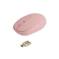 Esta es la imagen de mouse inalambrico optico ergonomico 1000 dpi receptor dual (usb y tipo c) silencioso perfect choice whisper - rosa