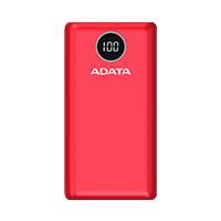 Esta es la imagen de bateria de respaldo power bank adata p10000qcd 10000mah/2 usb a/ 1 usb c/indicador de carga digital/roja (ap10000qcd-dgt-crd)