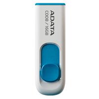 Esta es la imagen de memoria adata 16gb usb 2.0 c008 retractil blanco-azul (ac008-16g-rwe)