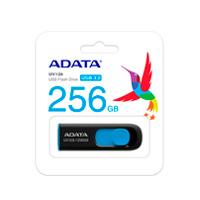 Esta es la imagen de memoria adata 256gb usb 3.2 uv128 retractil negro azul (auv128-256g-rbe)