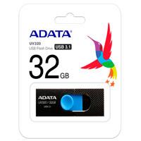 Esta es la imagen de memoria adata 32gb usb 3.2 uv320 retractil negro-azul (auv320-32g-rbkbl)