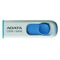 Esta es la imagen de memoria adata 64gb usb 2.0 c008 retractil blanco-azul (ac008-64g-rwe)