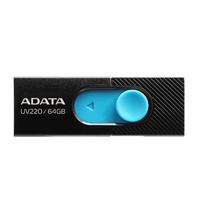 Esta es la imagen de memoria adata 64gb usb 2.0 uv220 retractil negro-azul (auv220-64g-rbkbl)