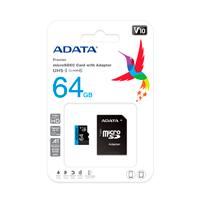 Esta es la imagen de memoria adata micro sdxc/sdhc 64gb uhs-i 100mb/25mb clase 10 v10 a1 c/adaptador (ausdx64guicl10a1-ra1)