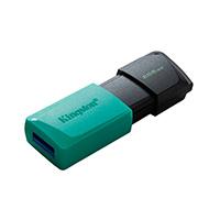 Esta es la imagen de memoria flash usb kingston data traveler exodia m 256gb gen 1 3.2 gen 1 c/tapa móvil negro + verde ocean (dtxm/256gb)