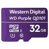 Esta es la imagen de memoria wd purple sc qd101 micro sdhc 32gb videovigilancia 24/7 clase 10 u1 lect 50mb/s esc 40mb/s wdd032g1p0c