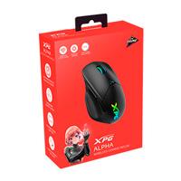 Esta es la imagen de mouse xpg alpha wireless switch omron pixart paw 3335 16000 dpi 400 ips rgb 6 botones usb tipo c bluetooth inalambrico 2.4g gamer color negro (alphawl-bkcww)