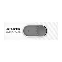 Esta es la imagen de memoria adata 64gb usb 2.0 uv220 retractil blanco-gris (auv220-64g-rwhgy)