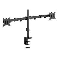 Esta es la imagen de soporte doble para monitor acteck enforce zone sm490 / soporte vesa / fijacion por prensa mecanica / max 9 kg por brazo / atornillado / rotacion 180 / inclinacion 45 / negro / ac-934602