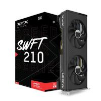 Esta es la imagen de tarjeta de video xfx amd radeon rx 7600xt speedster swft 210 dual fan/ 16gb/ gddr6/ pcie 4.0/128 bit/gama media