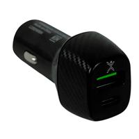Esta es la imagen de adaptador de corriente para auto usb y tipo c perfect choice negro