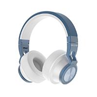 Esta es la imagen de audifonos backdrop inalambricos de diadema bluetooth - alambricos color blanco con azul