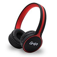 Esta es la imagen de audifonos diadema bluetooth ghia n1 hifi sound negro/rojo 10m alcance bt 4.2 bateria 300mah