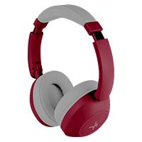 Esta es la imagen de audifonos on-ear inalambricos plegables manos libres con bt perfect choice soundia - rojo