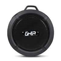 Esta es la imagen de bocina bluetooth storm waterproof ghia negra 3w rms radio fm micro sd card