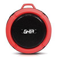 Esta es la imagen de bocina bluetooth storm waterproof ghia roja 3w rms radio fm micro sd card