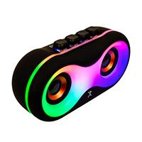 Esta es la imagen de bocina inalambrica bluetooth recargable con teclas mecanicas portatil luz rgb perfect choice owty - negro