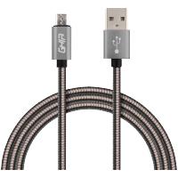 Esta es la imagen de cable micro usb forro metalico ghia 1.0 mts usb 2.1 cargador y transferencia de datos gris