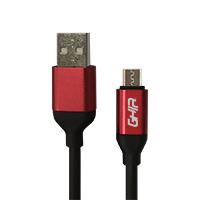 Esta es la imagen de cable micro usb ghia 1m color negro/rojo