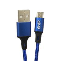 Esta es la imagen de cable micro usb ghia nylon color azul de 1m