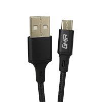 Esta es la imagen de cable micro usb ghia nylon color negro de 1m