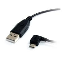 Esta es la imagen de cable startech.com de 1.8m usb a micro usb - usb 2.0 a a micro b acodado en angulo a la izquierda - negro - cable micro usb b