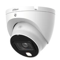 Esta es la imagen de camara analoga hd/dahua/ hac-hdw1809tlm-a-led/domo eyeball 4k full color/8 mp/lente de 2.8mm/106° de apertura/microfono integrado/20m de iluminacion/imagen a todo color 27/7/ super adapt/wdr de 120d