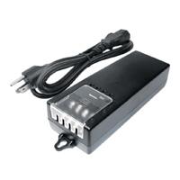 Esta es la imagen de fuente de poder/ saxxon/ psu1250d4d/ fuente de poder de poder de 4 canales 12 vcc 5 amperes/ 1.25 amper por canal/ color negro/ entrada 100 v ca - 240 v ca/ con protección de descargas