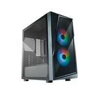 Esta es la imagen de gabinete cooler master cmp 320/negro/mini-tower/ventiladores argb instalados/gamer.