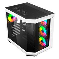 Esta es la imagen de gabinete gamer balam rush tank master 9600tb / media torre / atx - micro atx - itx / paneles removibles cristal templado / ventiladores argb / soporte para enfriamiento / blanco - negro / br-938693