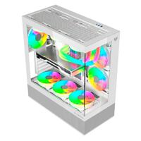 Esta es la imagen de gabinete gamer balam rush tank super 9200tb / media torre / atx - micro atx - itx / paneles removibles cristal templado / 3x ventiladores argb / soporte de enfriamiento / blanco / br-938730